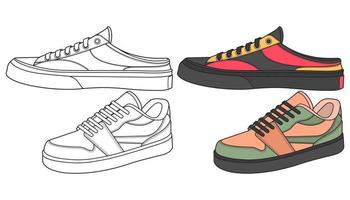 zapato de la zapatilla de deporte. concepto. diseño plano. ilustración vectorial zapatillas de deporte en estilo plano. vector