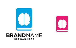 brain book logo template illustration vector