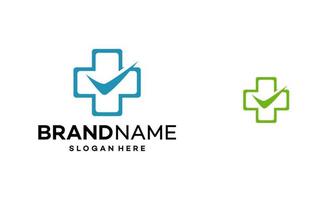 check medical logo template illustration vector