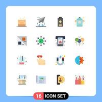 conjunto de 16 iconos de interfaz de usuario modernos signos de símbolos para línea de biología menos diseño paquete editable infantil de elementos de diseño de vectores creativos