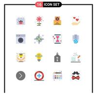 Universal Icon Symbols Group of 16 Modern Flat Colors of interior collection data integration sauna hand Editable Pack of Creative Vector Design Elements