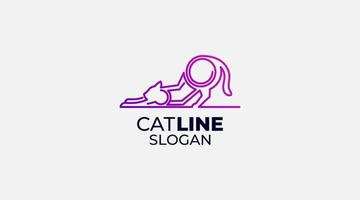 Cat Line Art Logo design vector