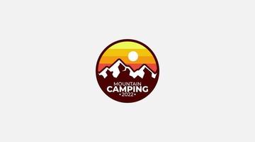 Mountain camping vector design logo icon template