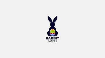 Rabbit Easter Logo design Vector