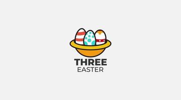 diseño de icono de vector de logotipo de tres huevos de pascua