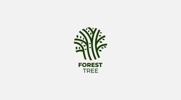 diseño de logotipo de ilustración de vector de árboles de bosque de naturaleza