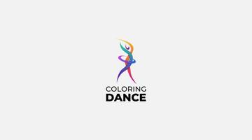 colorful dancing abstract person, logo design element vector