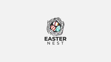 Easter nest logo deign icon vector template