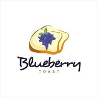 Colorful Blueberry Toast Meal Illustration Vector