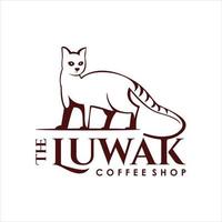 simple silhouette of luwak means civet vector