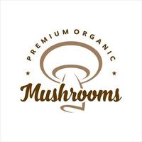 mushroom logo simple modern line art vector