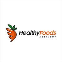 healthy food logo vegan vector cartoon