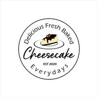 simple circle stamp label cheesecake bakery vector