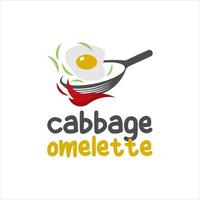 omelet logo design eggs simple modern fun vector