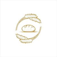 logotipo de pan de racimo y vector de trigo