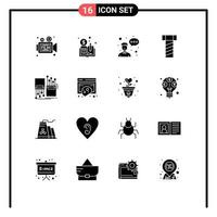 16 Creative Icons Modern Signs and Symbols of lane fiber avatar digital bolt Editable Vector Design Elements