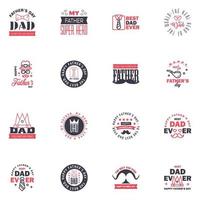 Happy fathers day 16 Black and Pink vintage retro type font Illustrator eps10 Editable Vector Design Elements