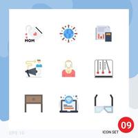 User Interface Pack of 9 Basic Flat Colors of user campaign accounting report calculation Editable Vector Design Elements