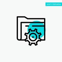 Folder Setting Gear Computing turquoise highlight circle point Vector icon