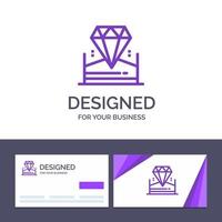tarjeta de visita creativa y plantilla de logotipo ilustración de vector de hotel de joya de diamante brillante