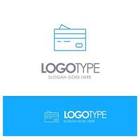 Credit card Banking Card Cards Credit Finance Money Shopping Blue outLine Logo with place for tagline vector