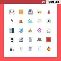 Group of 25 Modern Flat Colors Set for mother object graph target setting Editable Vector Design Elements