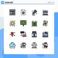 Set of 16 Modern UI Icons Symbols Signs for eco sun cream investment bank Editable Creative Vector Design Elements