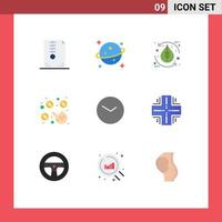 Set of 9 Modern UI Icons Symbols Signs for basic per leaf pay nature Editable Vector Design Elements