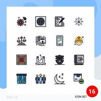 16 User Interface Flat Color Filled Line Pack of modern Signs and Symbols of human career edit arrows drawing Editable Creative Vector Design Elements