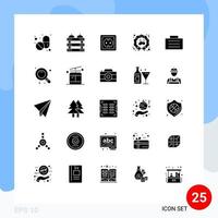 Set of 25 Modern UI Icons Symbols Signs for season wreath electrical decoration socket Editable Vector Design Elements