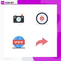 4 Universal Flat Icons Set for Web and Mobile Applications camera search computing power web Editable Vector Design Elements