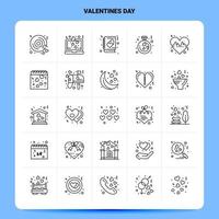 OutLine 25 Valentines Day Icon set Vector Line Style Design Black Icons Set Linear pictogram pack Web and Mobile Business ideas design Vector Illustration