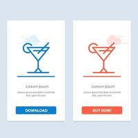 Cocktail Juice Lemon  Blue and Red Download and Buy Now web Widget Card Template vector