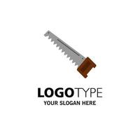 Saw hand bade herramientas de construcción plantilla de logotipo de empresa color plano vector