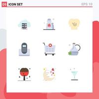 Universal Icon Symbols Group of 9 Modern Flat Colors of contact call lotion selection modern Editable Vector Design Elements