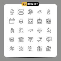 conjunto de 25 líneas vectoriales en cuadrícula para elementos de diseño vectorial editables de moneda criptográfica madre burger crypto syscoin vector