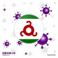 Pray For Ingushetia COVID19 Coronavirus Typography Flag Stay home Stay Healthy Take care of your own health vector