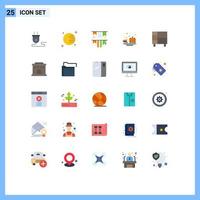 Set of 25 Modern UI Icons Symbols Signs for home ware appliances garland vegetable halloween Editable Vector Design Elements