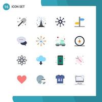 User Interface Pack of 16 Basic Flat Colors of bubble board business logistic teamwork Editable Pack of Creative Vector Design Elements