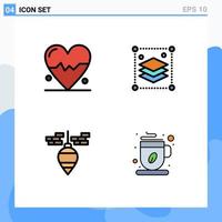 paquete de iconos de vector de stock de 4 signos y símbolos de línea para batir capas de copia de plumb bob misc café elementos de diseño de vector editables