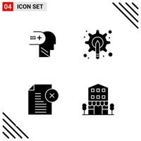 conjunto perfecto de píxeles de 4 iconos sólidos conjunto de iconos de glifos para el diseño de sitios web y la interfaz de aplicaciones móviles vector