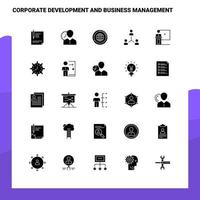 25 Corporate Development and Business Management Icon set Solid Glyph Icon Vector Illustration Template For Web and Mobile Ideas for business company