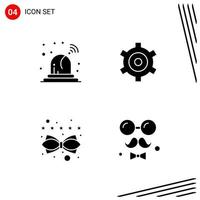 Collection of 4 Vector Icons in solid style. Pixle Perfect Glyph Symbols for Web and Mobile. Solid Icon Signs on White Background. 4 Icons.