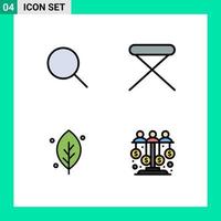 User Interface Pack of 4 Basic Filledline Flat Colors of instagram leaf appliances household spring Editable Vector Design Elements