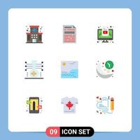 Pictogram Set of 9 Simple Flat Colors of picture technology marketing science knowledge Editable Vector Design Elements