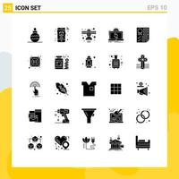 25 Universal Solid Glyphs Set for Web and Mobile Applications data reporting radio analysis data Editable Vector Design Elements