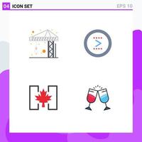 4 Universal Flat Icon Signs Symbols of architecture autumn arrow next leaf Editable Vector Design Elements