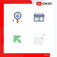 4 User Interface Flat Icon Pack of modern Signs and Symbols of employee up job music copy Editable Vector Design Elements