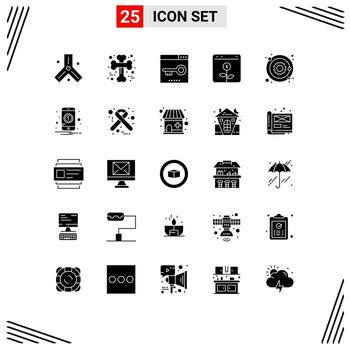 Solid Glyph Pack of 25 Universal Symbols of financial browser scary banking optimization Editable Vector Design Elements