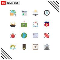 Set of 16 Commercial Flat Colors pack for food network devices devices bluetooth Editable Pack of Creative Vector Design Elements